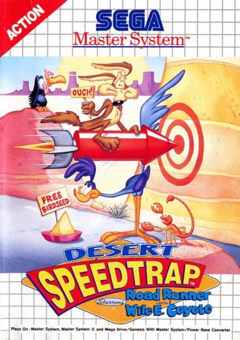 Desert Speedtrap Starring Road Runner and Wile E Coyote box art for Sega Master System